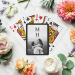 Jeu De Cartes Couples Initiales Retro Photo Monogramme Noir<br><div class="desc">customisez avec votre propre photo et vos initiales; gardez ou retirez la bordure comme vous le souhaitez</div>