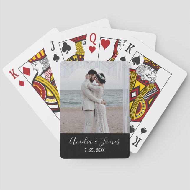 Jeu De Cartes Couple's Wedding Engagement Photo Date (dos)
