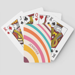 Jeu De Cartes Courbes de style rétro coloré