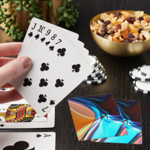 Jeu De Cartes Courbes torsadées en bleu surligné et orange acryl