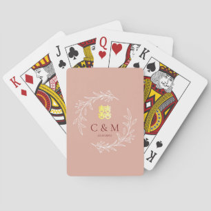 Jeu De Cartes Couronne de feuilles rose poussiéreuse boho pour m