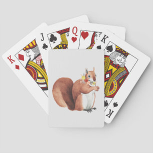 Jeu De Cartes Couronne de fleurs Écureuil forestier