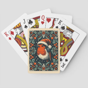 Jeu De Cartes Couronne de gui Joli Santa Robin Cartes de poker