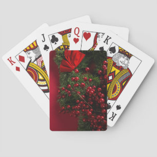 Jeu De Cartes couronne de Noël avec des baies rouges