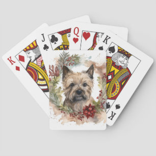 Jeu De Cartes Couronne de Noël de Terrier Cairn Chien festif