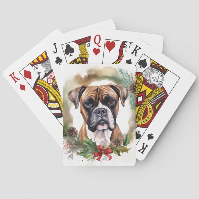 Jeu De Cartes Couronne de Noël festive de Boxer (dos)
