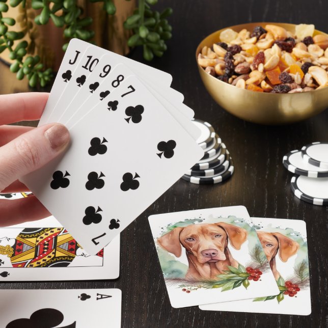 Jeu De Cartes Couronne de Noël festive de Vizsla (In Situ)