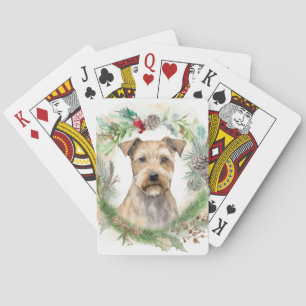 Jeu De Cartes Couronne de Noël festive Terrier de la baie de Che