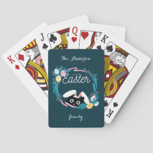 Jeu De Cartes Couronne de Pâques, Chat Noir avec des oreilles de