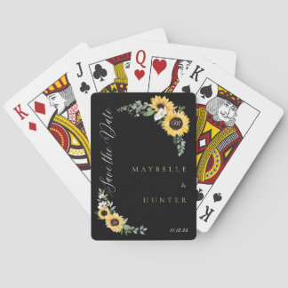 Jeu De Cartes Couronne de tournesol à l'aquarelle jaune Sauvegar