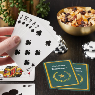 Jeu De Cartes Couronne d'or et étoile personnaliser avec le nom