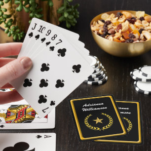 Jeu De Cartes Couronne d'or et étoile personnaliser avec le nom