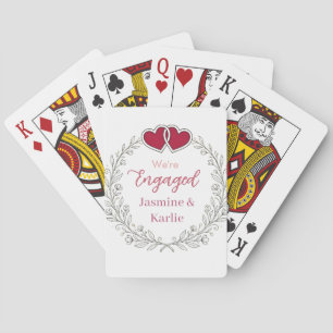 Jeu De Cartes couronne florale noire cœur rouge nous sommes fian