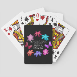Jeu De Cartes Couronne florale papillon maman la meilleure du mo