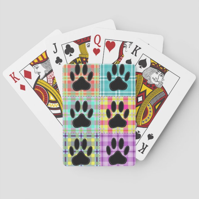 Jeu De Cartes Courte plaid motif patte de chien (dos)