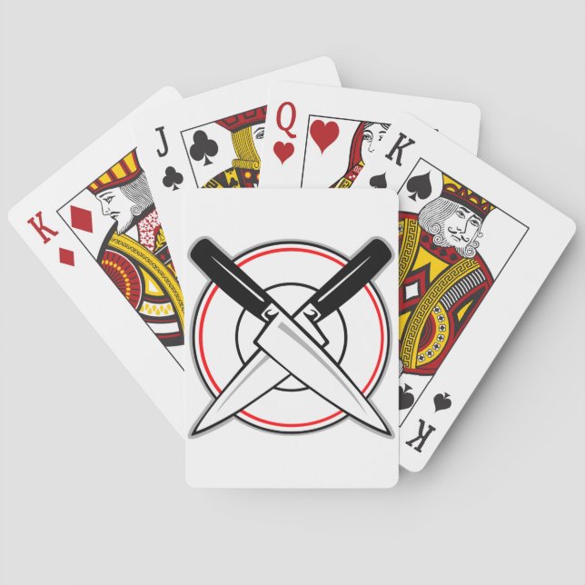 Jeu De Cartes Couteaux croisés sur plaque (dos)