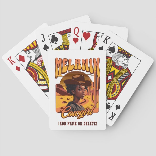 Jeu De Cartes COW-GIRL MÉLANINE Western Fille Noire Cow-boy (dos)