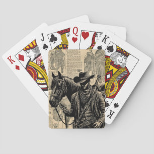 Jeu De Cartes Cowboy avec selle à cheval art occidental