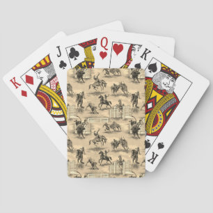 Jeu De Cartes Cowboy de Rodéo Occidental Rétro Vintage