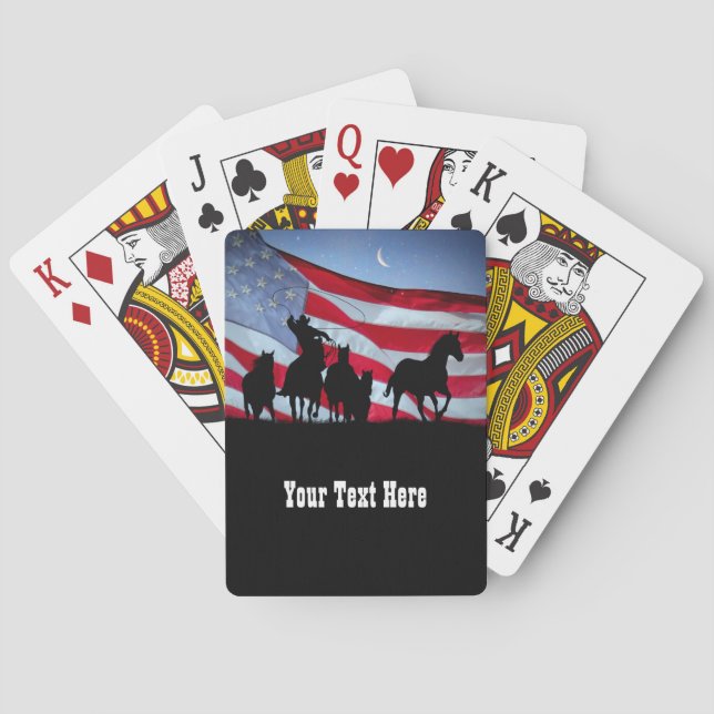 Jeu De Cartes Cowboy Jouer aux cartes Texte personnalisé avec Ch (dos)
