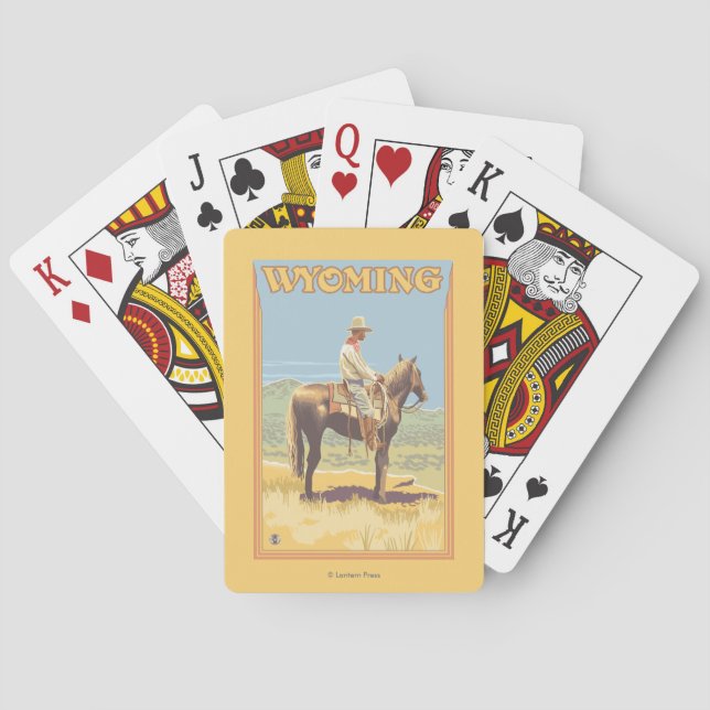 Jeu De Cartes Cowboy (vue de côté) Wyoming (dos)