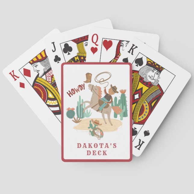 Jeu De Cartes Cowboy Western pour garçon personnalisé (dos)