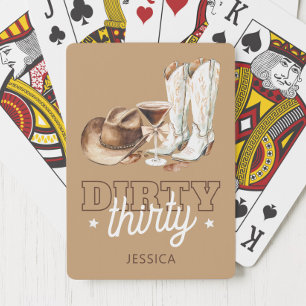 Jeu De Cartes Cowgirl occidentale marron Dirty Thirty 30e annive