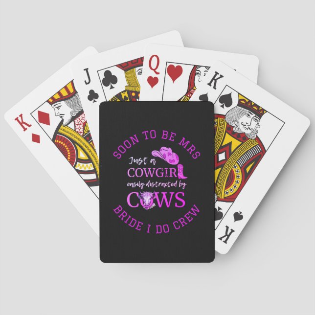 Jeu De Cartes Cowgirl personnalisable Bachelorette BRIDE I DO CR (dos)