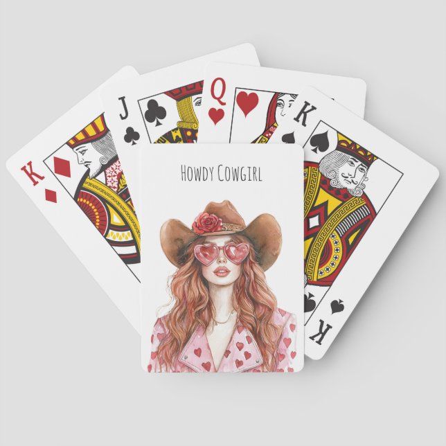 Jeu De Cartes Cowgirl rousse (dos)
