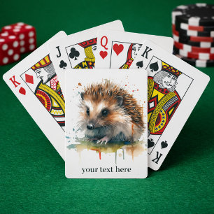 Jeu De Cartes Cozy Critter : Hérisson en aquarelle, personnalisé