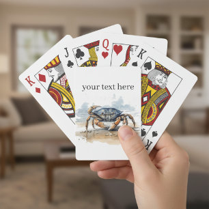 Jeu De Cartes crabe bleu et orange qui se promène sur la plage