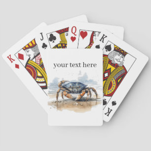 Jeu De Cartes Crabe de plage à l'aquarelle, personnalisé