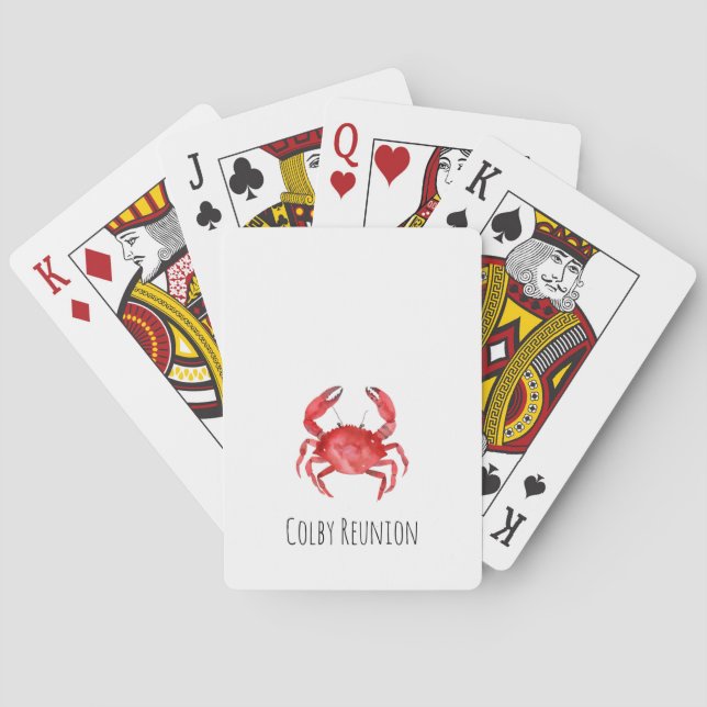 Jeu De Cartes Crabe rouge Artisan Nom de réunion Amusants côtier (dos)