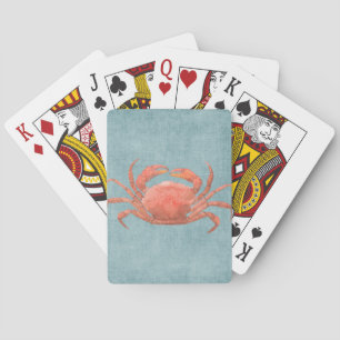 Jeu De Cartes Crabe rouge sur Denim Jouer aux cartes