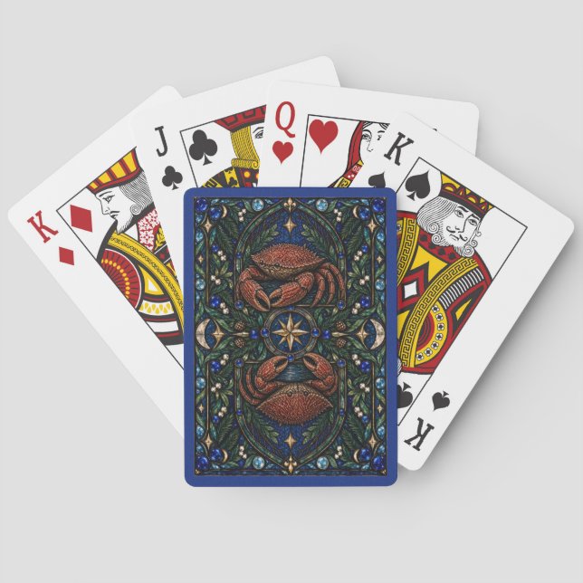 Jeu De Cartes Crabe, vitrail de la rive tidale (dos)