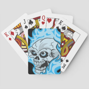 Jeu De Cartes Crâne à flammes bleues