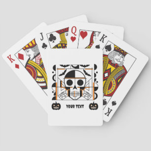 Jeu De Cartes Crâne à l'Halloween, chauves-souris, toiles d'arai