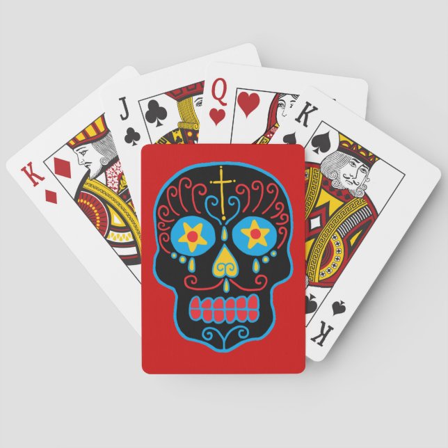 Jeu De Cartes Crâne à sucre noir (dos)