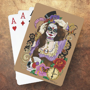 Jeu De Cartes Crâne à sucre Steampunk
