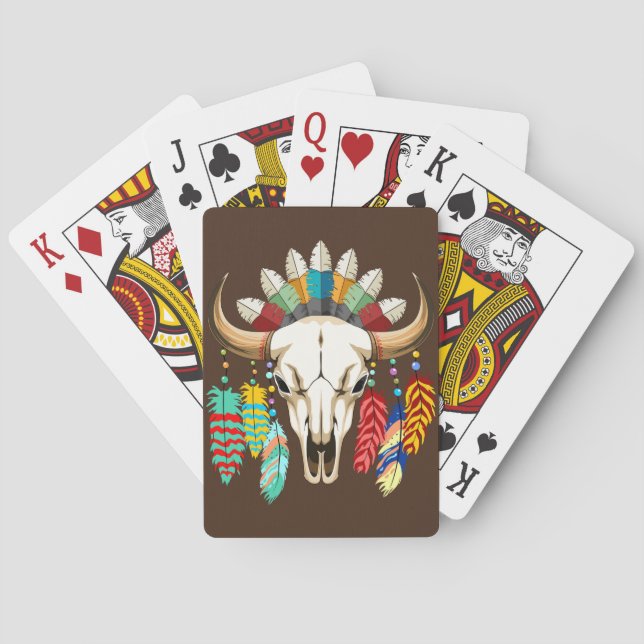 Jeu De Cartes Crâne de buffle emblème amérindien (dos)