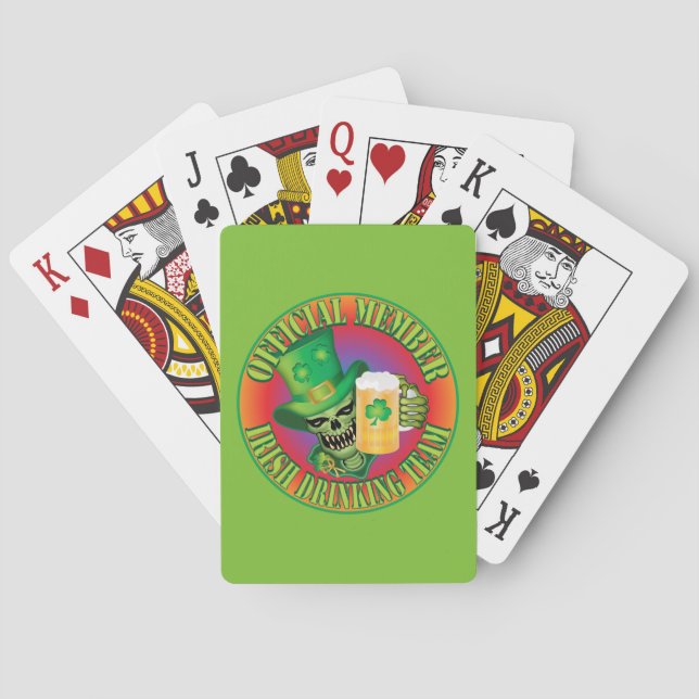 Jeu De Cartes Crâne de l'équipe de boisson irlandaise (dos)