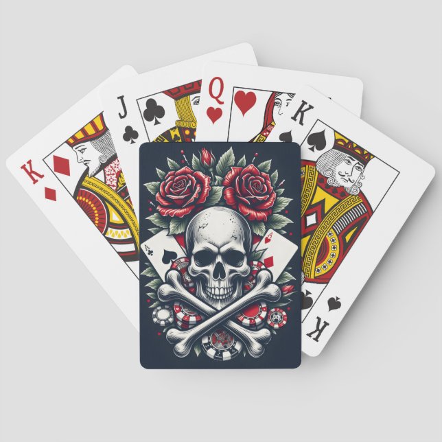 Jeu De Cartes Crâne de Poker (dos)