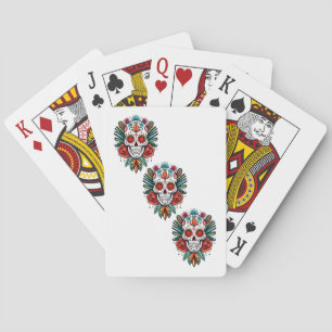 Jeu De Cartes Crâne de sucre coloré Cinco De Mayo aquarelle
