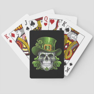 Jeu De Cartes Crâne de Sucre Saint-Patrick Trèfle