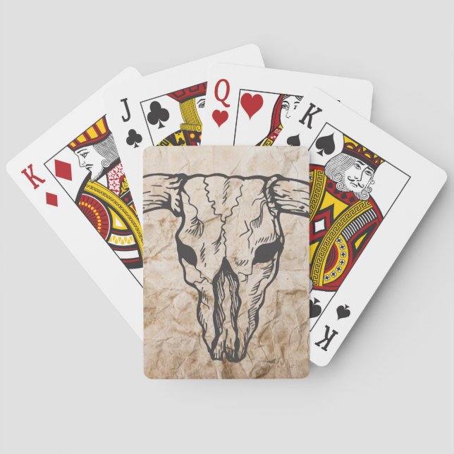 Jeu De Cartes Crâne du Texas Longhorn Taureau (dos)