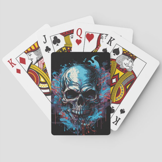 Jeu De Cartes Crâne effrayant (dos)