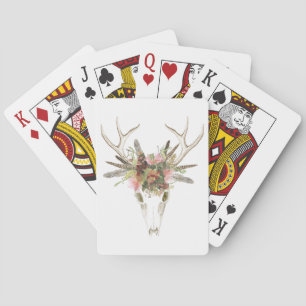 Jeu De Cartes Crâne et fleurs de cerfs