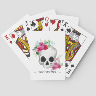 Jeu De Cartes Crâne Et Fleurs N'Importe Quel Nom