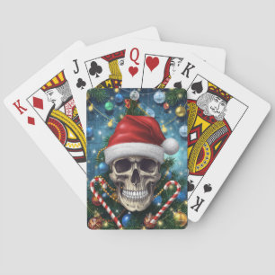 Jeu De Cartes Crâne festif de Père Noël
