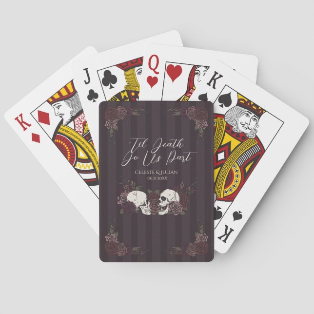 Jeu De Cartes Crâne Floral Gothique Bourguignon (dos)
